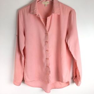 Cloth and Stone Pink Button Down Top